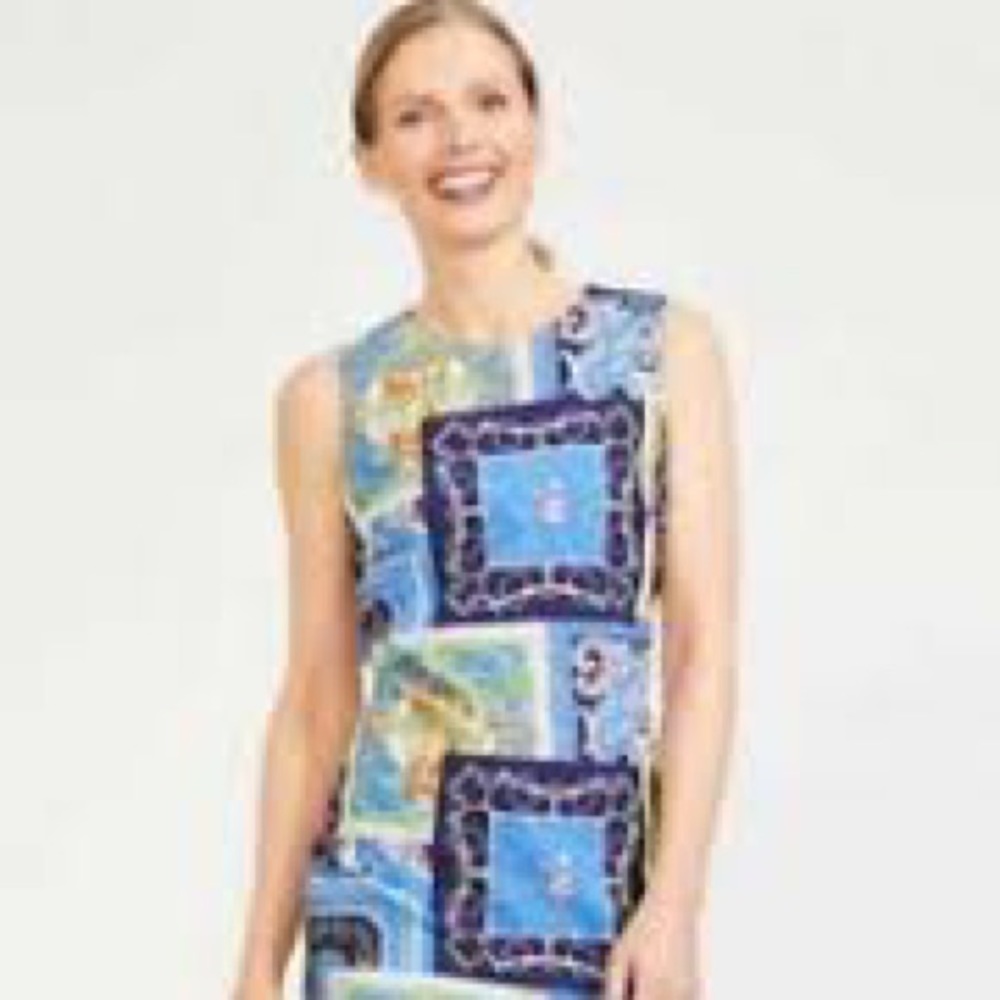 J. McLaughlin Belinda Heraldic Print Shift Dress 8